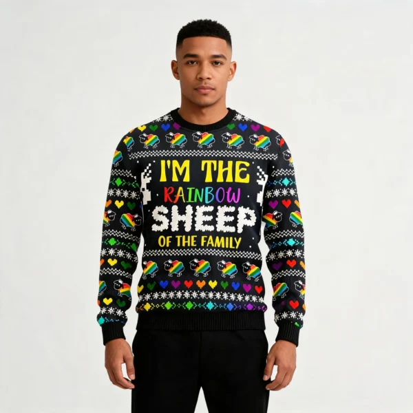 I Am The Rainbow Sheep Of Family Ugly Christma