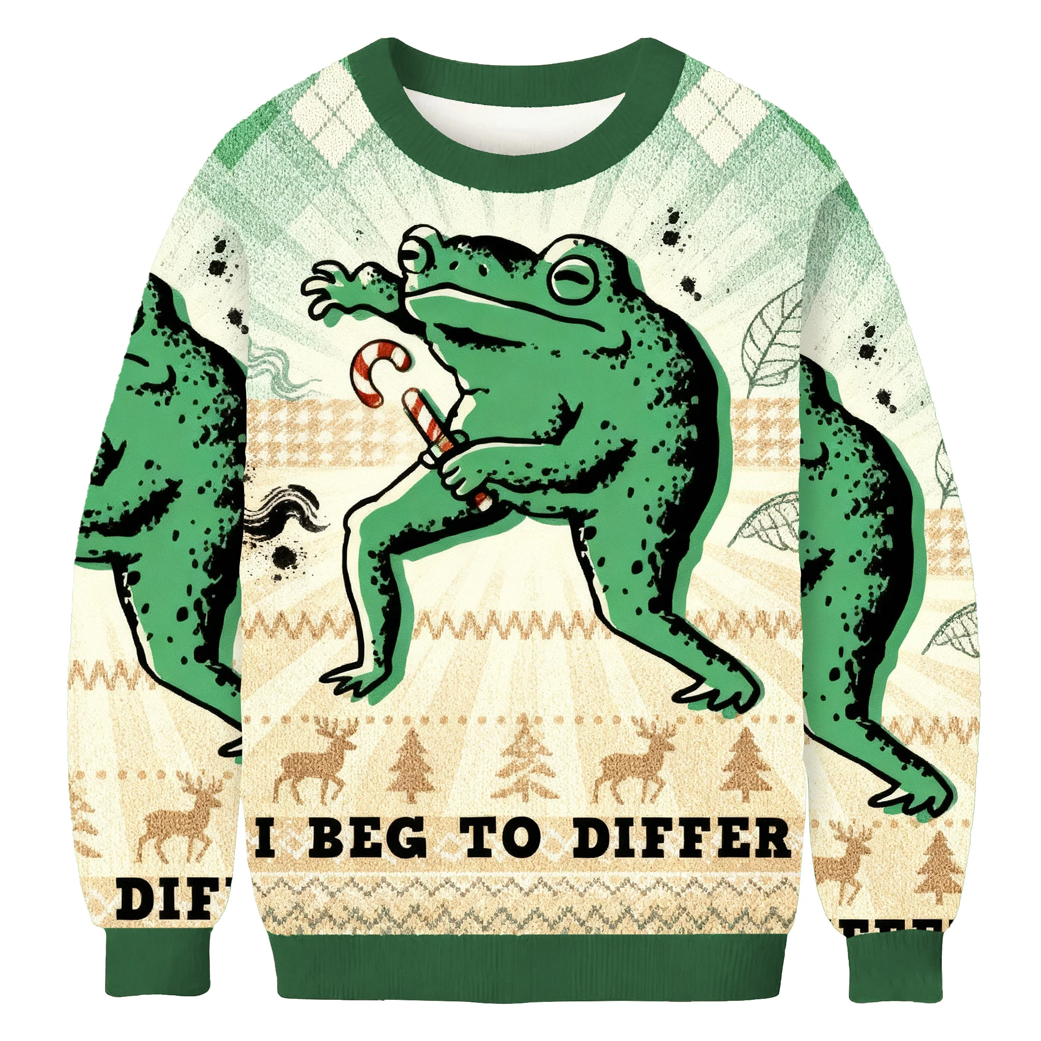 i beg to differ funny frog christmas ugly sweater holiday wear.webp i beg to differ funny frog christmas ugly sweater holiday wear.webp
