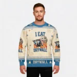 I Eat Drywall Christmas Ugly Sweater Animal Th