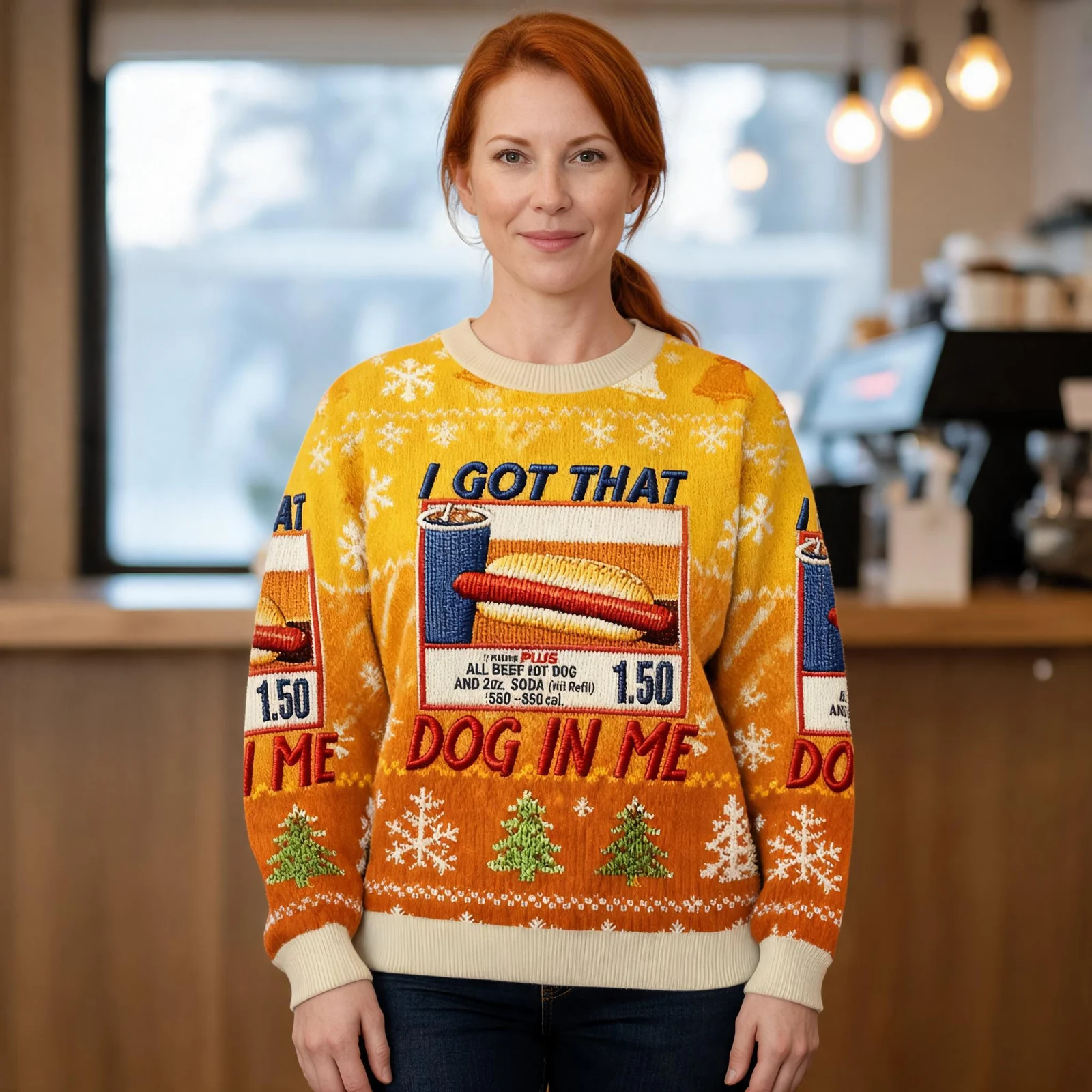 I Got That Dog In Me Christmas Ugly Sweater Winter Apparel Christmas I Got That Dog In Me Christmas Ugly Sweater Winter Apparel Christmas worn by a model