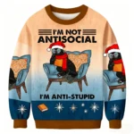 I’m Not Antisocial Meme Ugly Sweater Holiday C