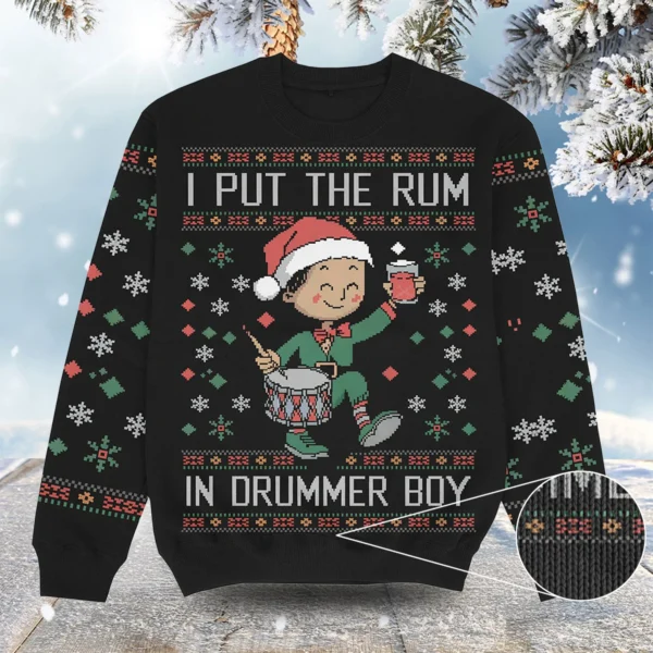 i put the rum in drummer boy christmas ugly sweater funny xmas.webp