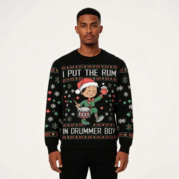 I Put The Rum In Drummer Boy Christmas Ugly Sw