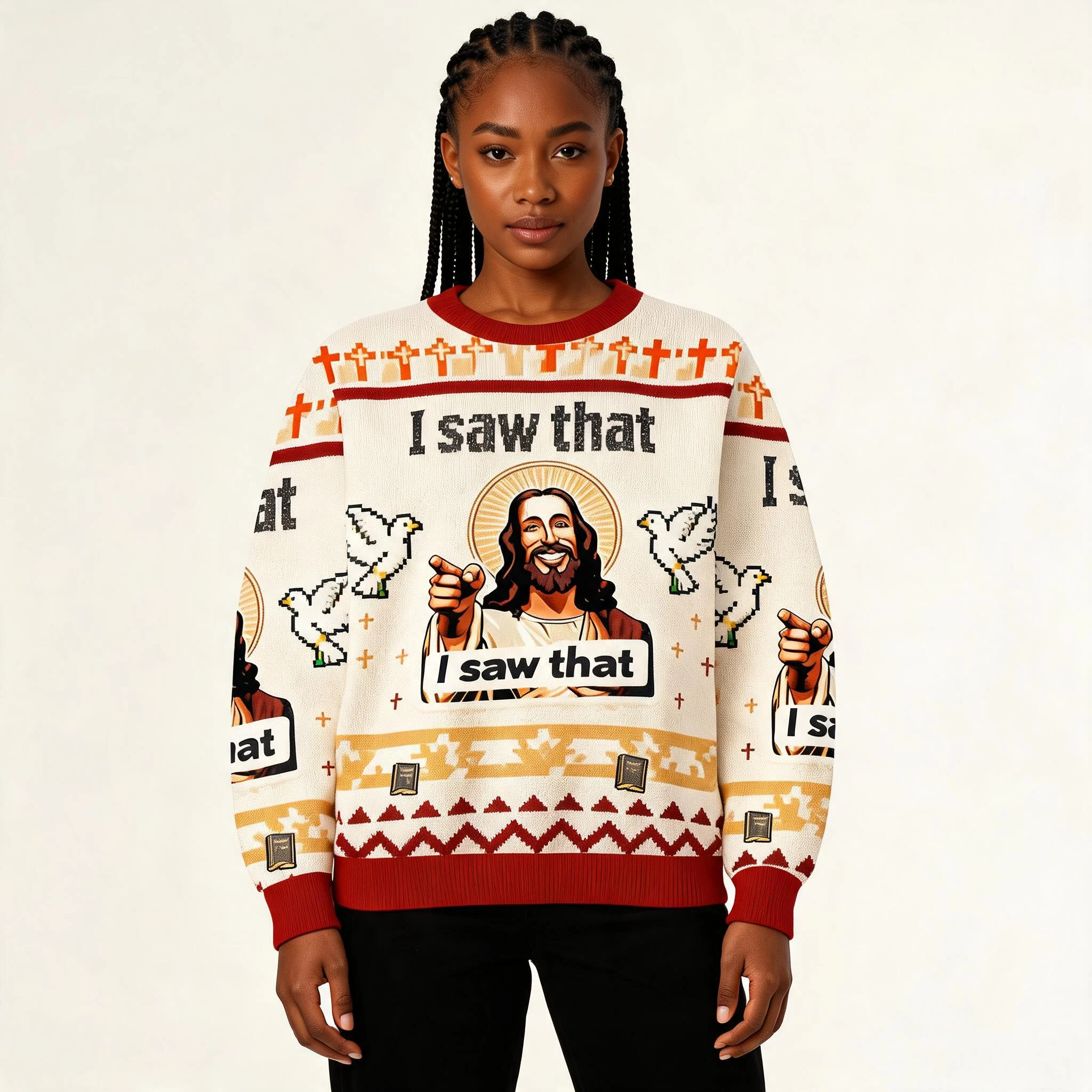 I Saw That Ugly Sweater Jesus Apparel Holiday I Saw That Ugly Sweater Jesus Apparel Holiday