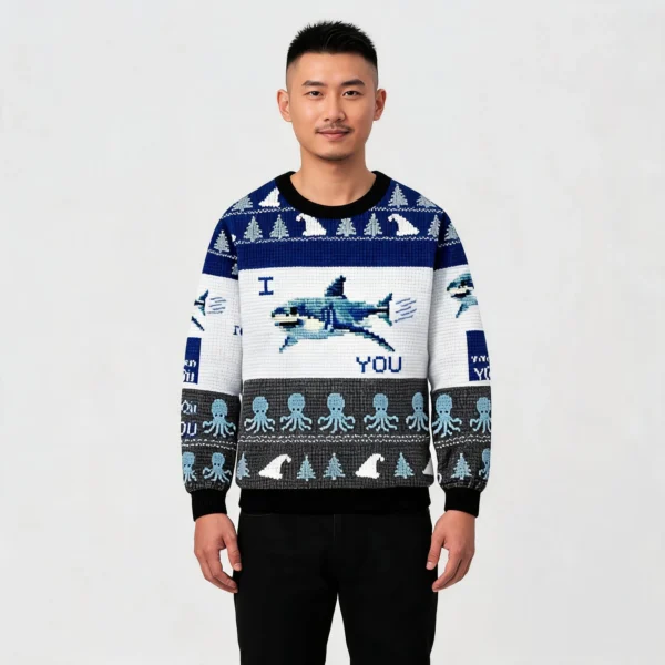 I Shark You Christmas Ugly Sweater Winter Clot
