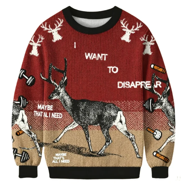 i want to transform into a deer christmas ugly sweater holiday.webp