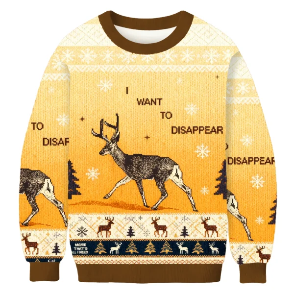 i want to transform into a deer christmas ugly sweater xmas outfits.webp