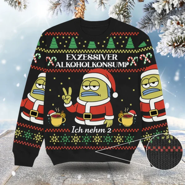 ich nehm 2 christmas ugly sweater merry xmas apparel secret santa.webp