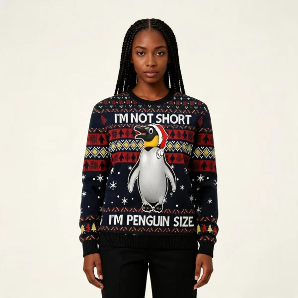 Im Not Short Im Penguin Size Ugly Christmas Sw