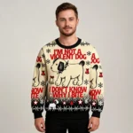 I’m Not Violent Dog I Don’t Know Why I Bite Ugly Sweater Holiday
