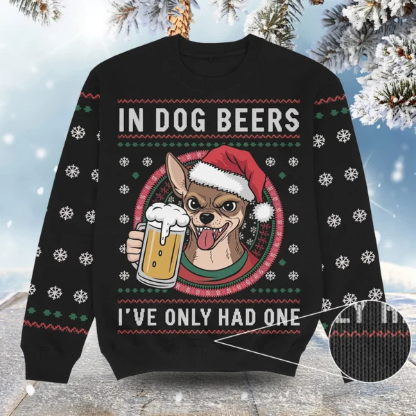 in dog beers i ve only had one christmas ugly sweater cute xmas.webp