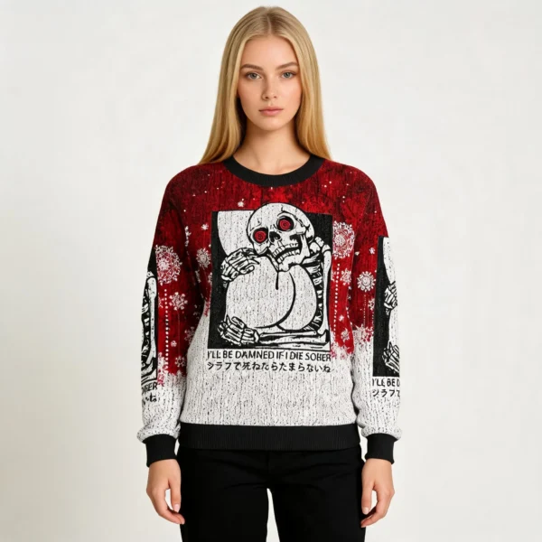 Indulgent Skull Fun Christmas Ugly Sweater Chr