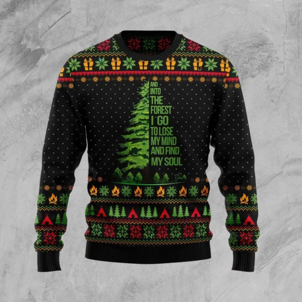 into the forest i go camping ugly christmas sweater holiday clothing.webp