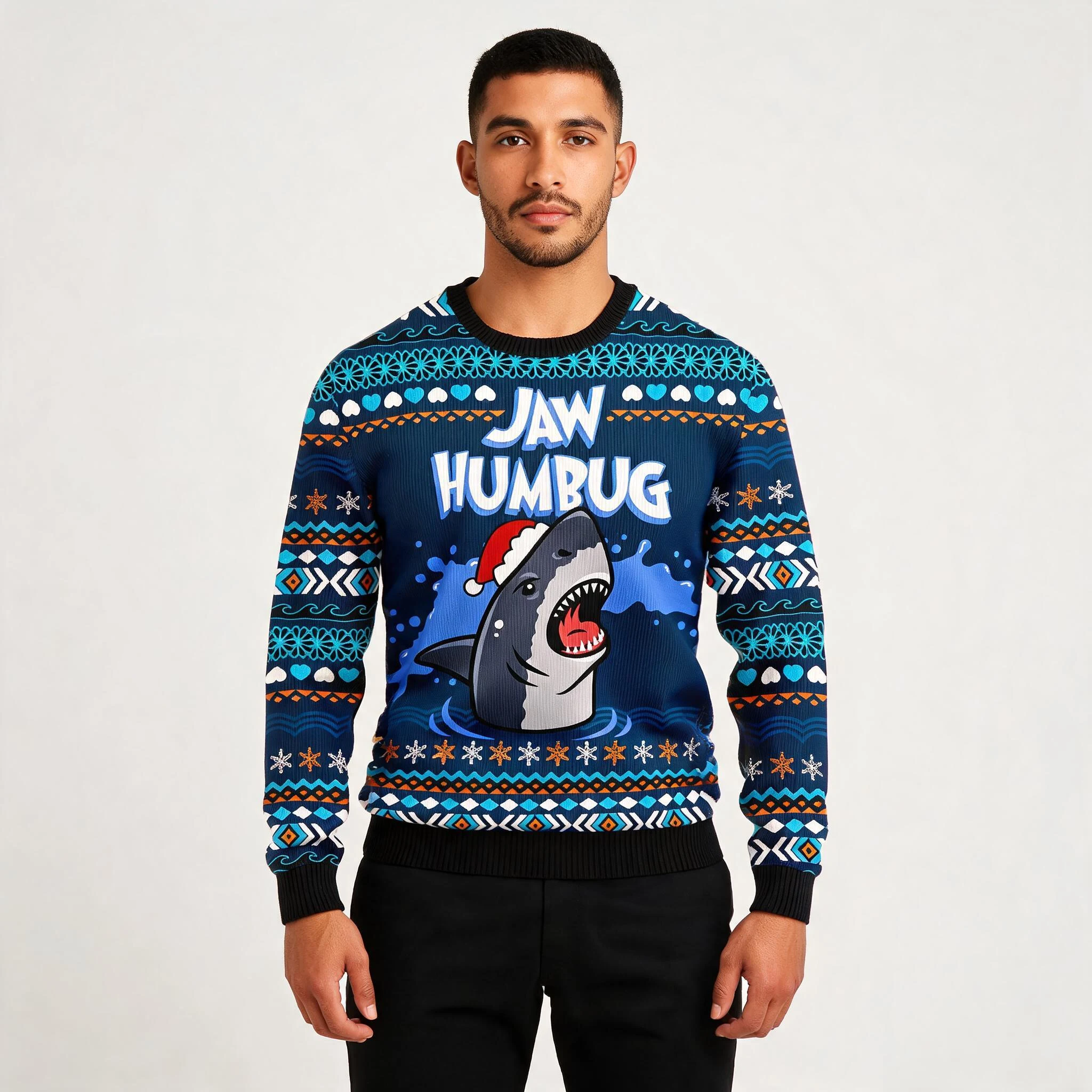 Jaw Humbug Ugly Christmas Sweater Holiday Clot Jaw Humbug Ugly Christmas Sweater Holiday Clot