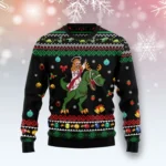 Jesus Christmas Ugly Christmas Sweater Dinosaur Design Cold Weather