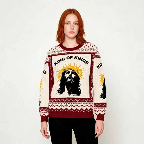 Jesus Is King Of Kings Ugly Sweater Holiday Cl