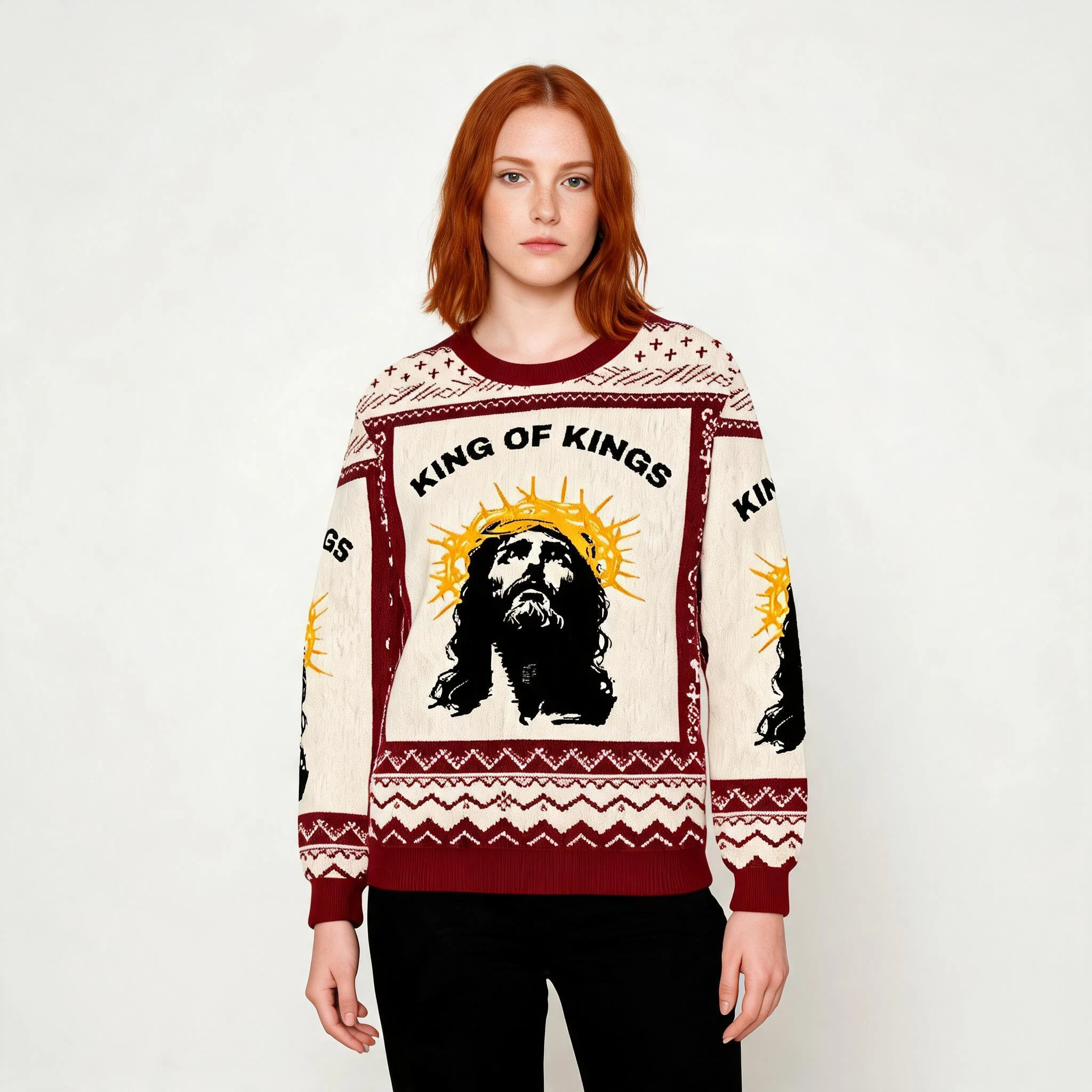 Jesus Is King Of Kings Ugly Sweater Holiday Cl Jesus Is King Of Kings Ugly Sweater Holiday Cl
