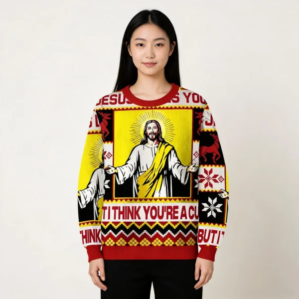 Jesus Loves You Christmas Ugly Sweater Christi