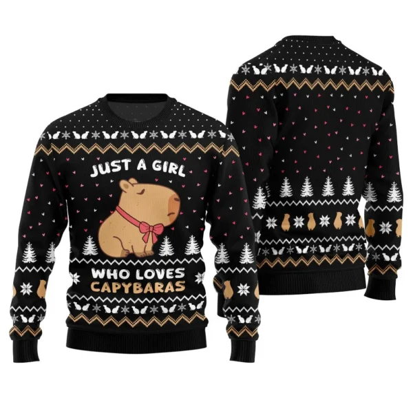 just a girl capy ugly sweater soft cotton sweatshirt for winter.webp