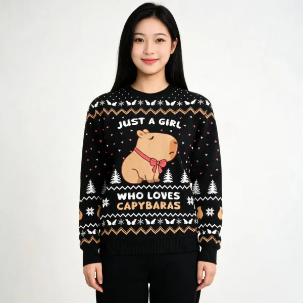 Just A Girl Capy Ugly Sweater Soft Cotton Swea
