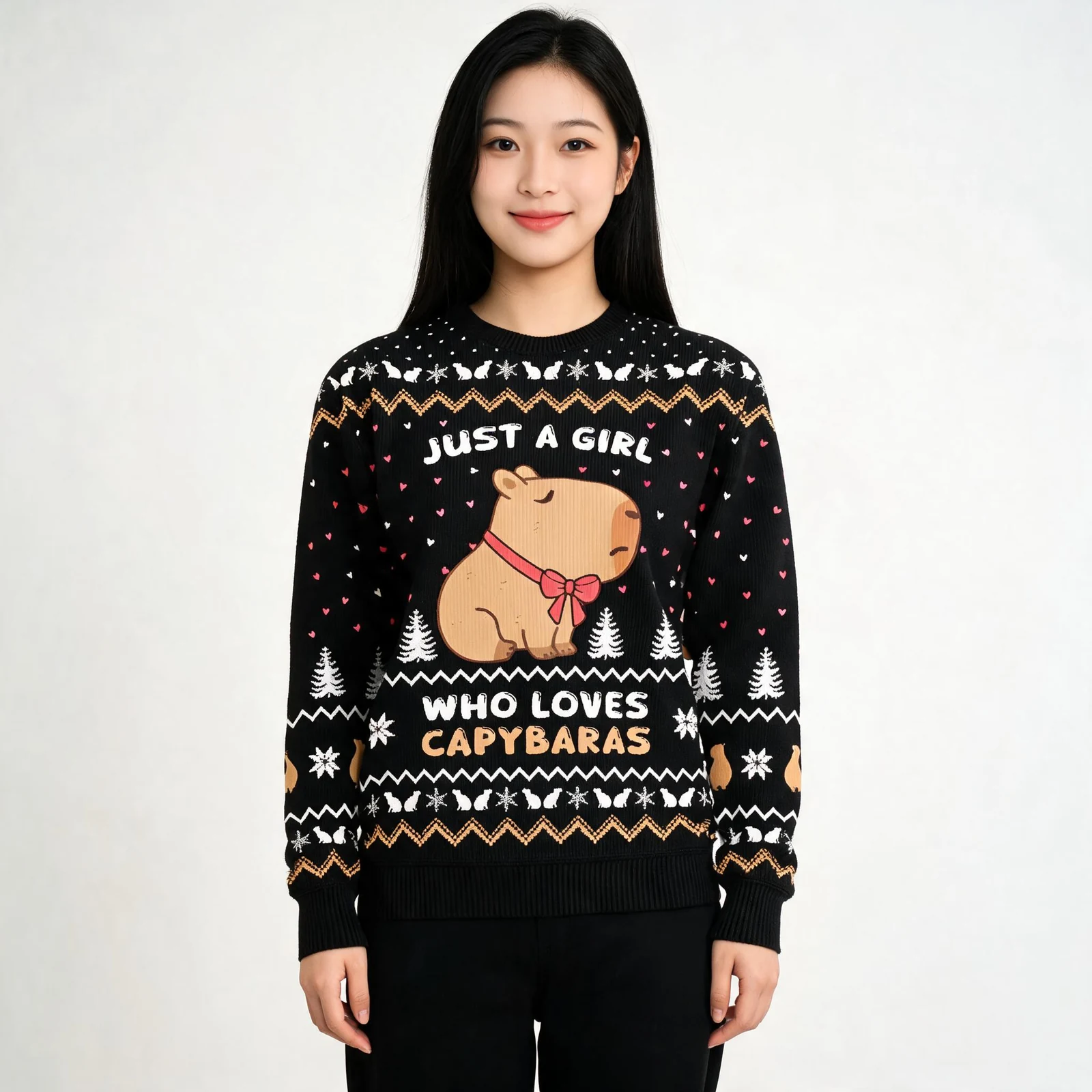 Just A Girl Capy Ugly Sweater Soft Cotton Swea Just A Girl Capy Ugly Sweater Soft Cotton Swea