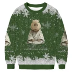 Kung Fu Capybara Fun Christmas Ugly Sweater Fu