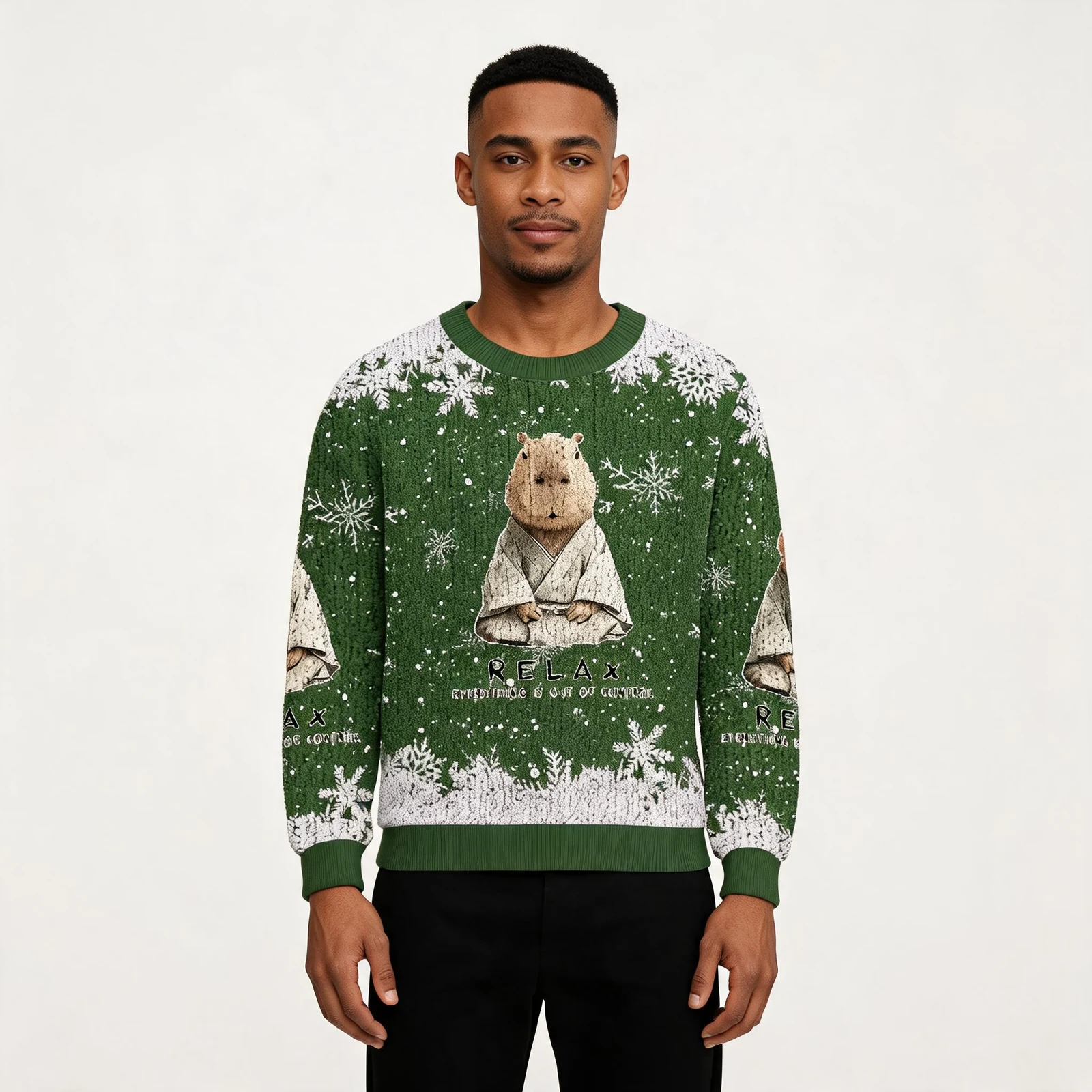 Kung Fu Capybara Fun Christmas Ugly Sweater Fu Kung Fu Capybara Fun Christmas Ugly Sweater Fu