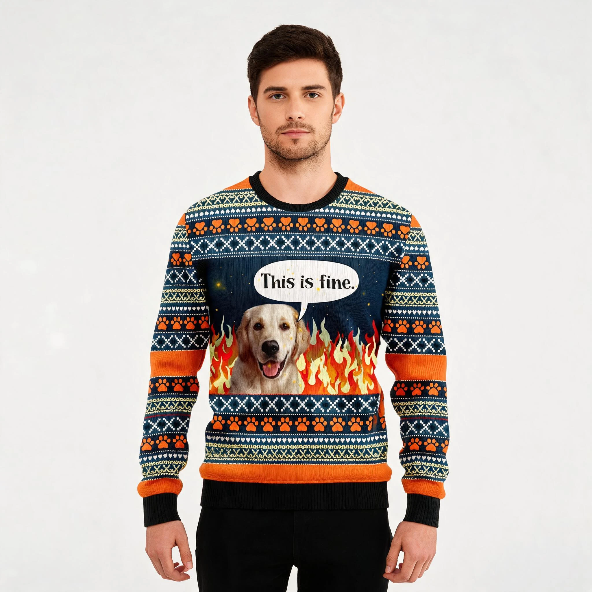 Labrador Retriever Fire Ugly Christmas Sweater Labrador Retriever Fire Ugly Christmas Sweater