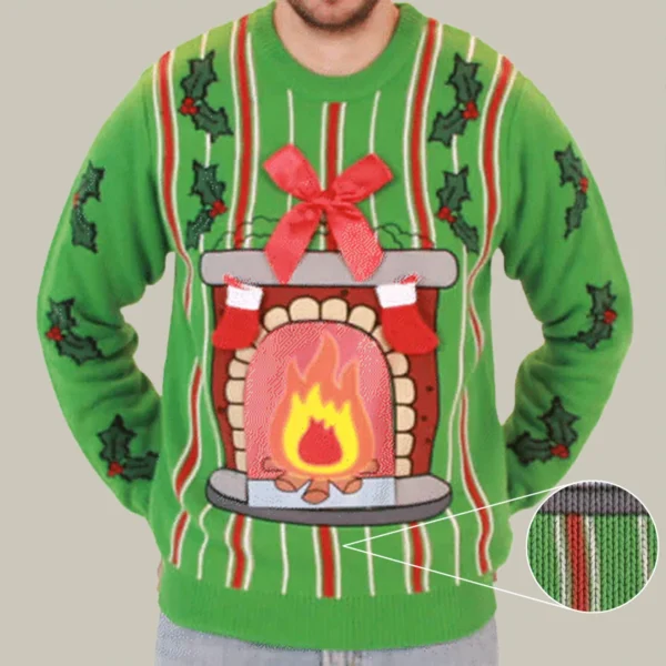 led fireplace ugly christmas sweater ugly christmas jumper father.webp