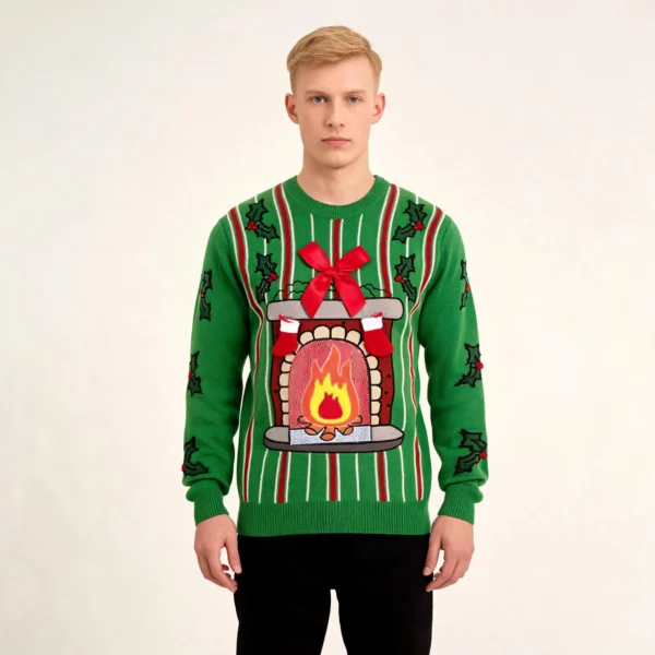Led Fireplace Ugly Christmas Sweater Ugly Chri
