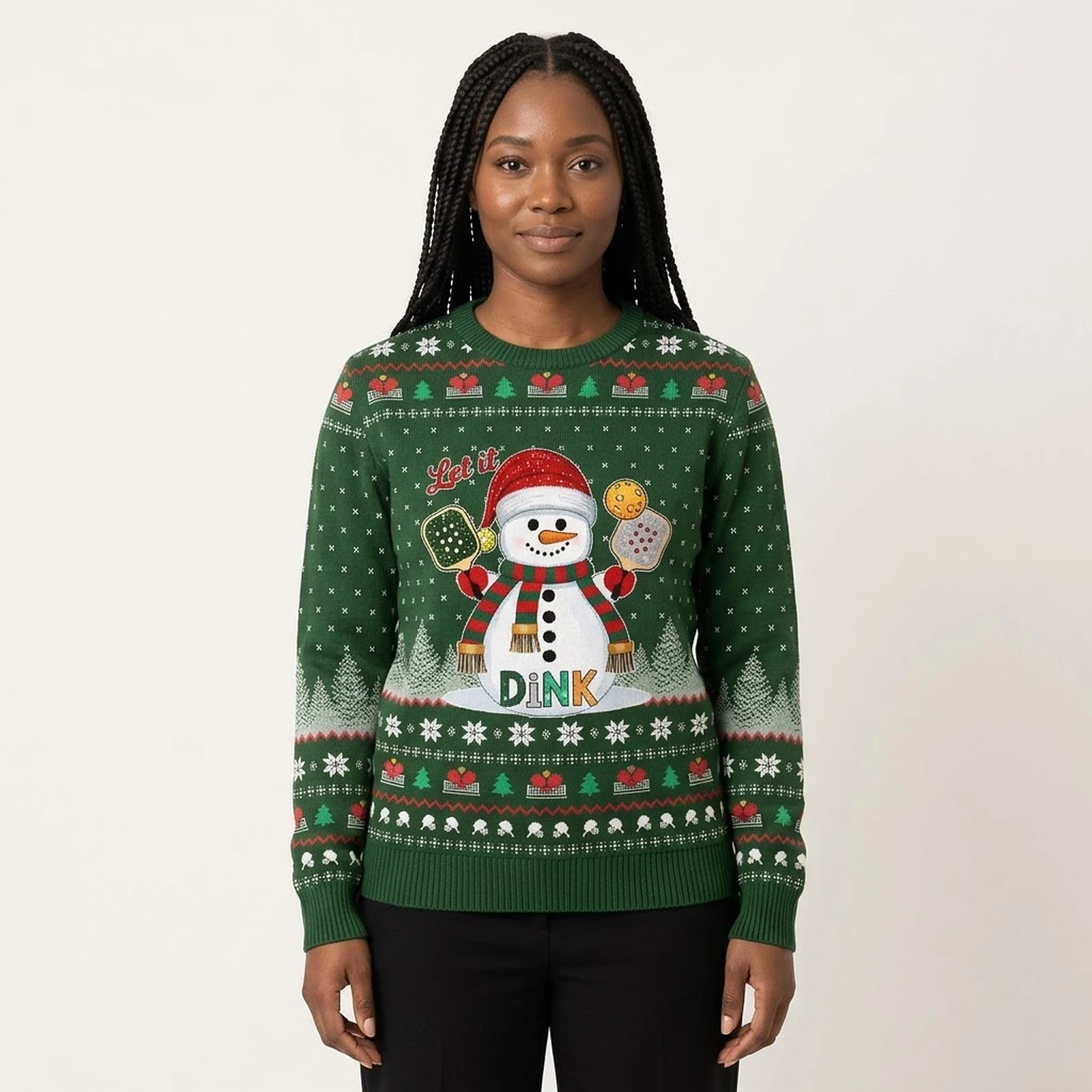 Let It Dink Pickleball Ugly Christmas Sweater Let It Dink Pickleball Ugly Christmas Sweater
