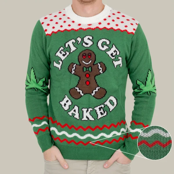 let s get baked happy gingerbread ugly christmas sweater xmas party.webp