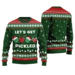 Lets Get Pickled Funny Pickleball Ugly Christm