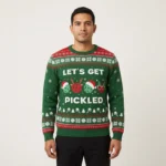Lets Get Pickled Funny Pickleball Ugly Christm