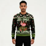 Let’s Jingle And Flamingle Ugly Christmas Swea