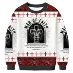 Lion Man Of Faith Ugly Sweater Holy Cross Patt