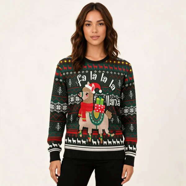 Llama Fa La La La Christmas Ugly Sweater Chris