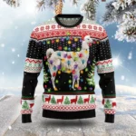 Llama Wears Hat Ugly Christmas Sweater Animal