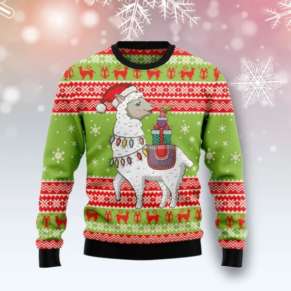 love llama ugly christmas sweater cute xmas sweater llama lover.webp