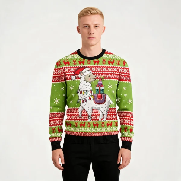 Love Llama Ugly Christmas Sweater Cute Xmas Sw