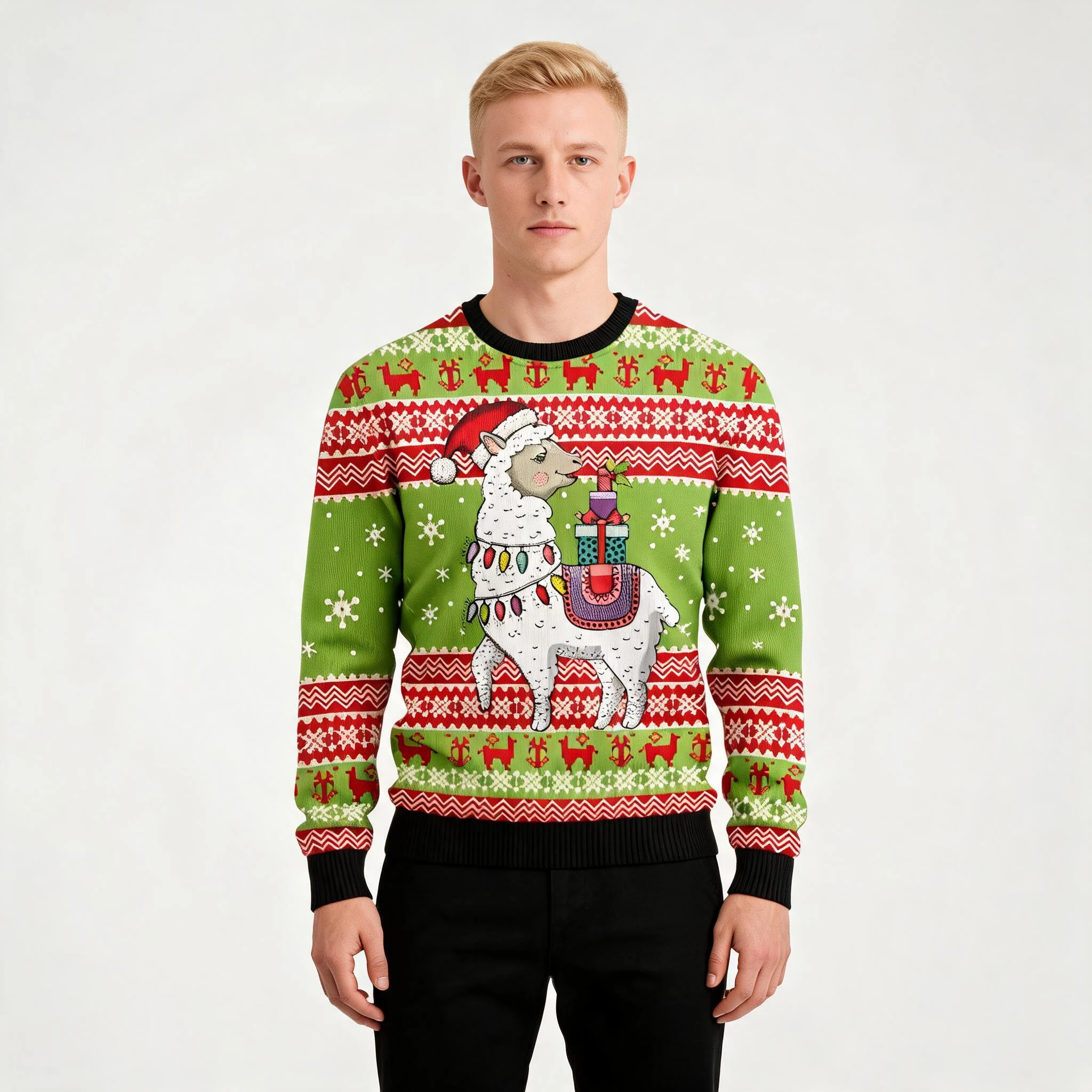 Love Llama Ugly Christmas Sweater Cute Xmas Sw Love Llama Ugly Christmas Sweater Cute Xmas Sw