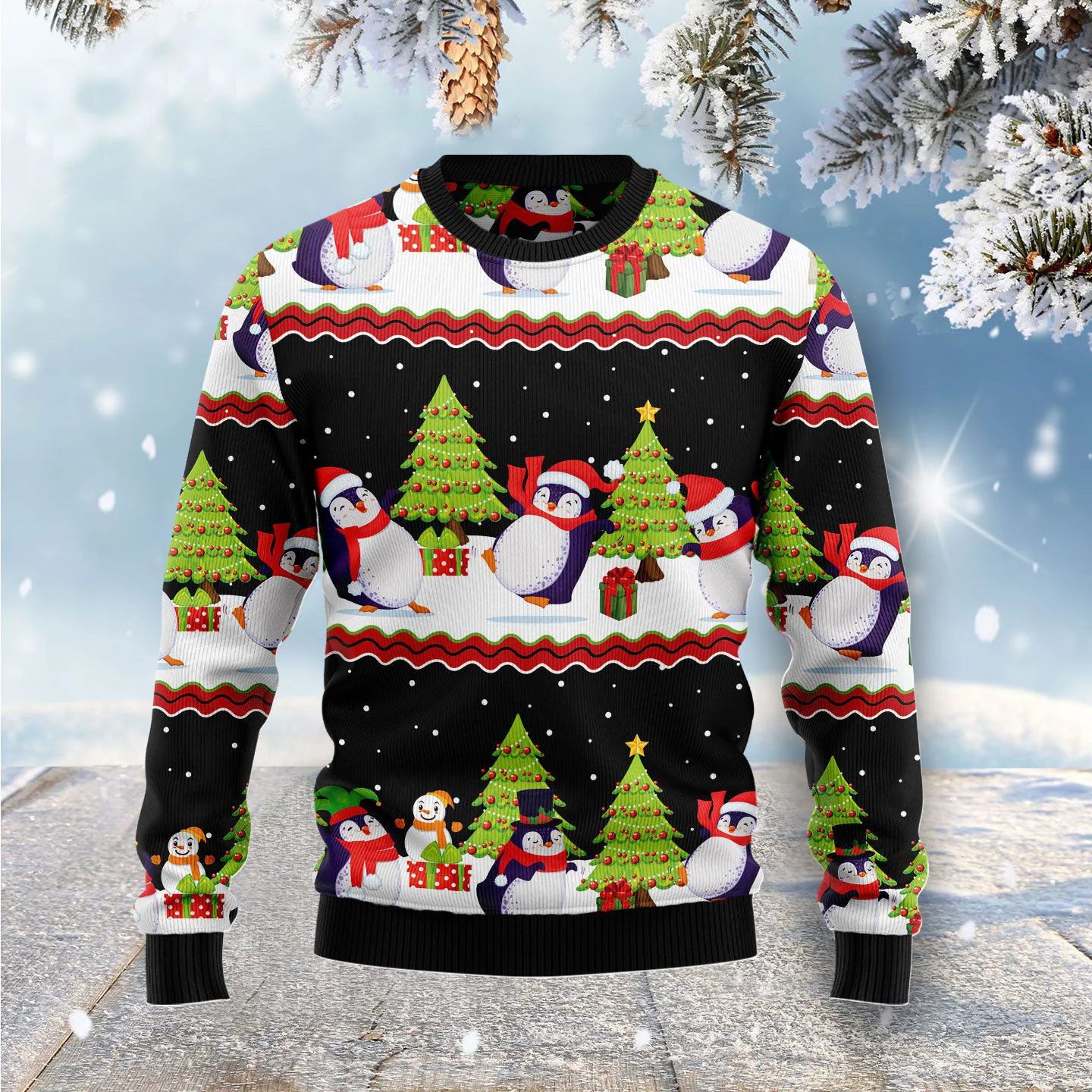 lovely penguin ugly christmas sweater winter apparel penguin lover.webp lovely penguin ugly christmas sweater winter apparel penguin lover.webp