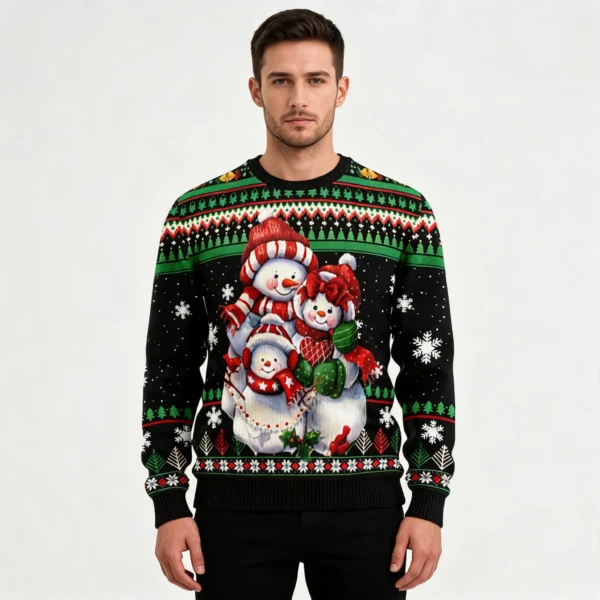 Lovely Snowman Ugly Christmas Sweater Winter C
