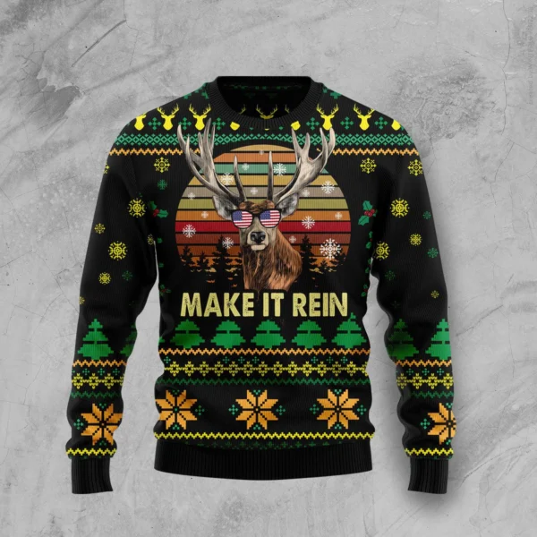 make it rein ugly christmas sweater animal themed reindeer lover xmas.webp