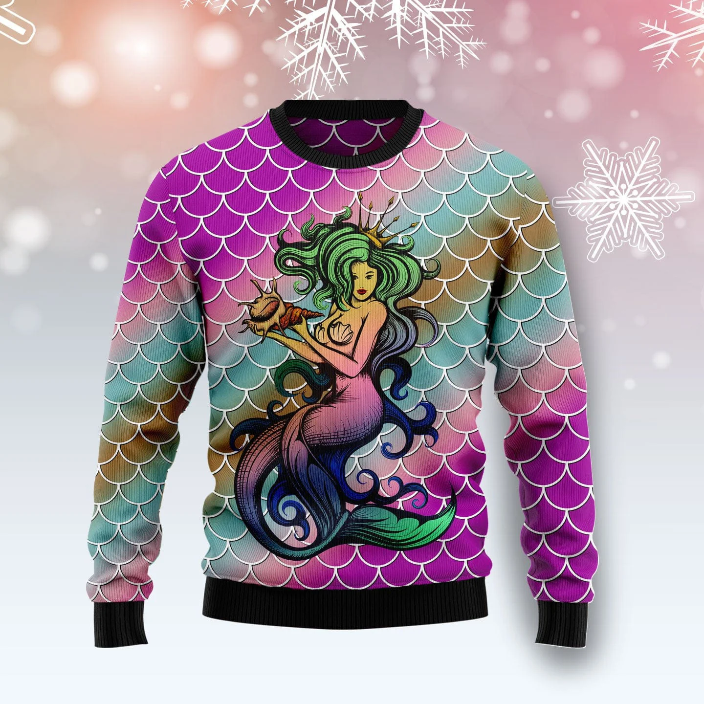 mermaid light ugly christmas sweater holiday clothing mermaid lover.webp mermaid light ugly christmas sweater holiday clothing mermaid lover.webp