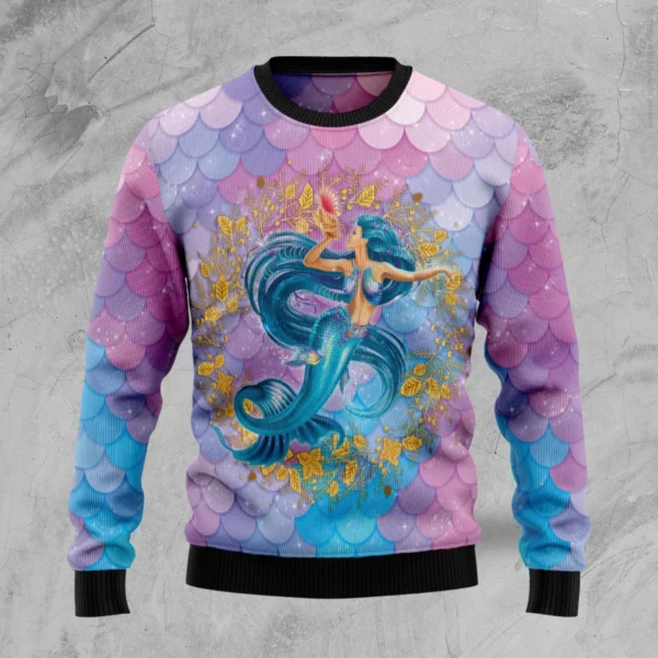 mermaid ugly christmas sweater christmas apparel best gift formermaid.webp