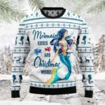 Mermaid Wishes Ugly Christmas Sweater Warm Clo