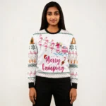 Merry Camping Flamingo Ugly Christmas Sweater