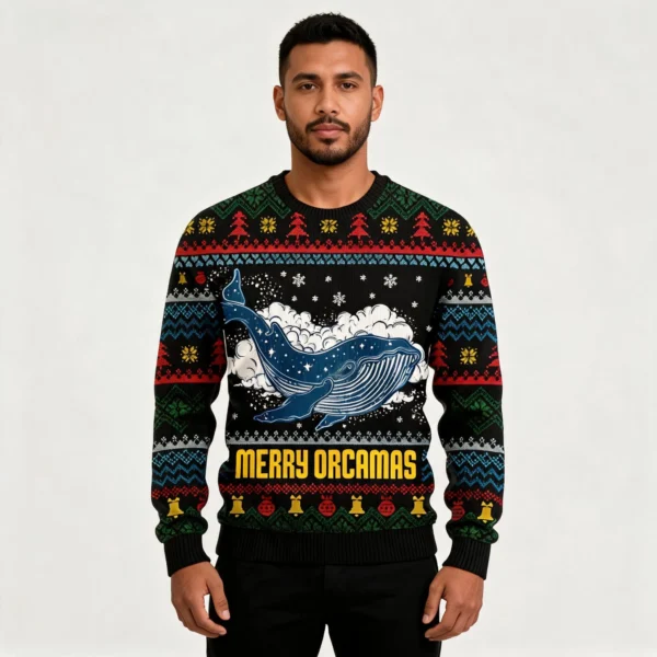 Merry Christmas Orcas Killer Whale Ugly Christ