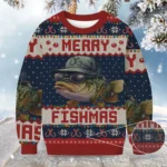 Merry Fishmas Christmas Ugly Sweater Winter Cl
